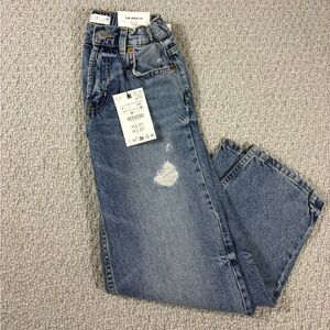 NWT Zara Wide Leg Distressed Jeans size 9